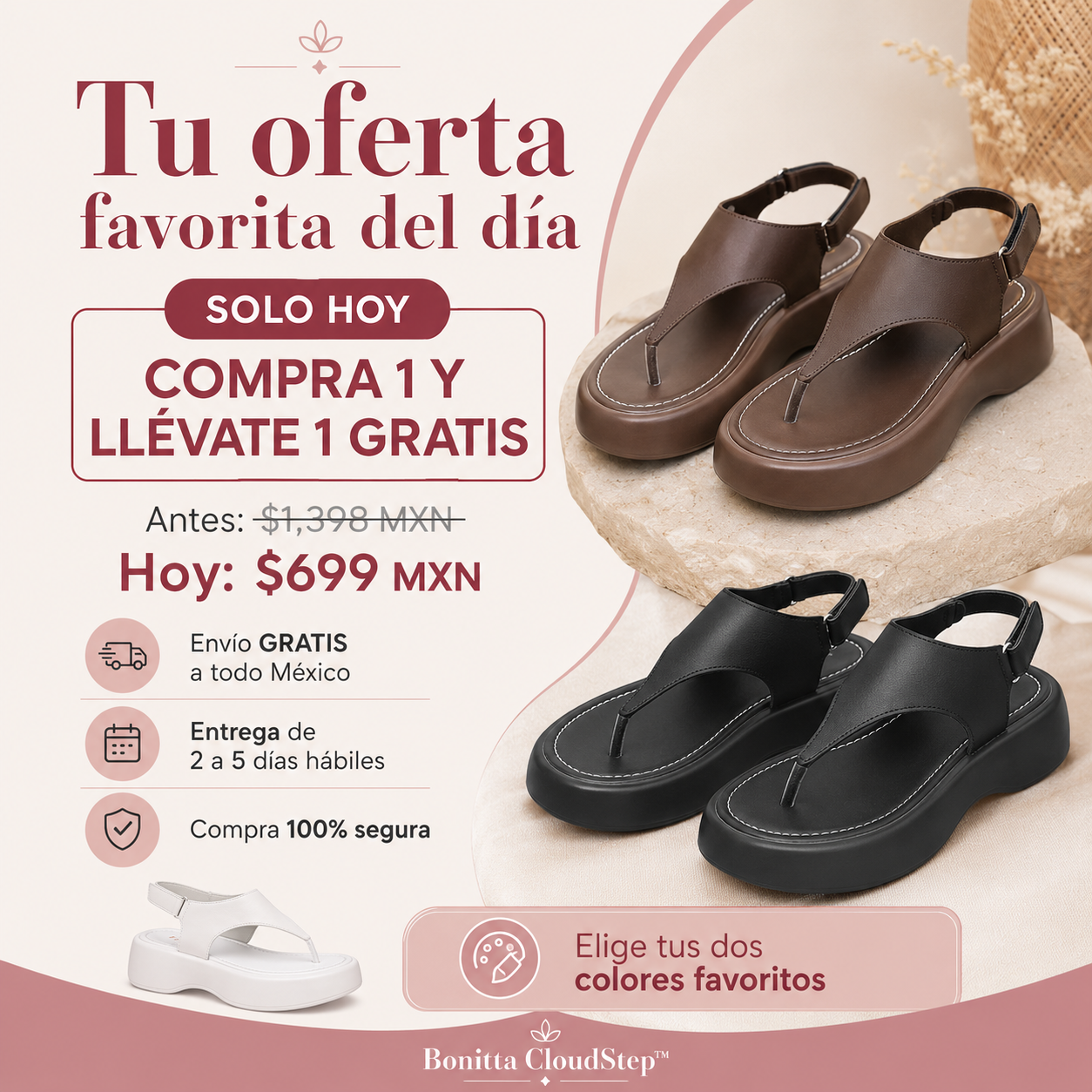 Bonitta CloudStep™ – Sandalias de Confort