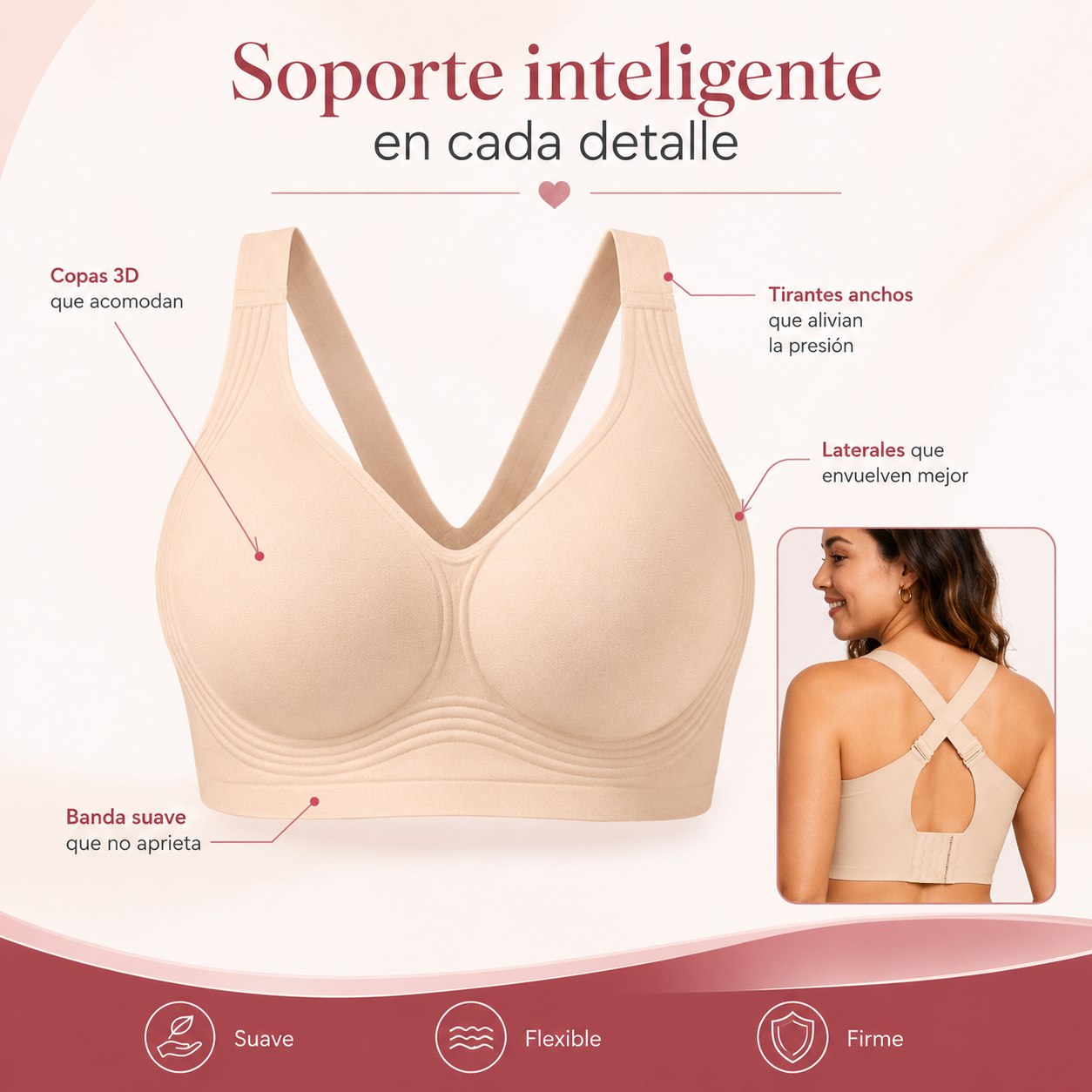 SensaLift™ Brasier 3D de Soporte Sin Varillas