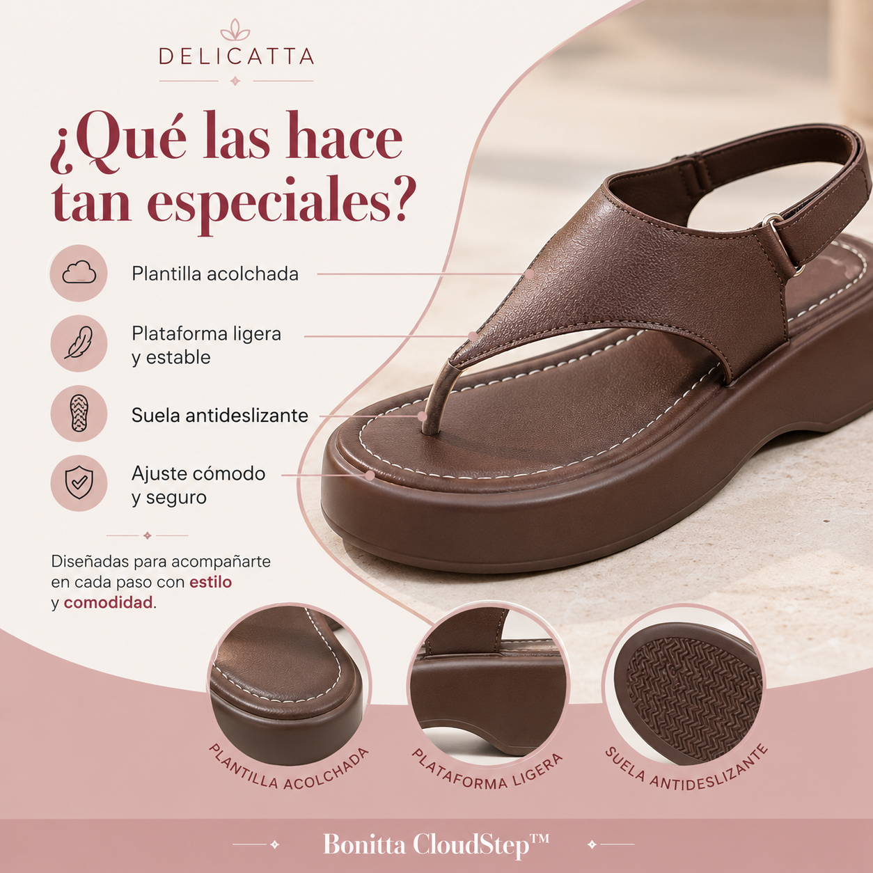 Bonitta CloudStep™ – Sandalias de Confort