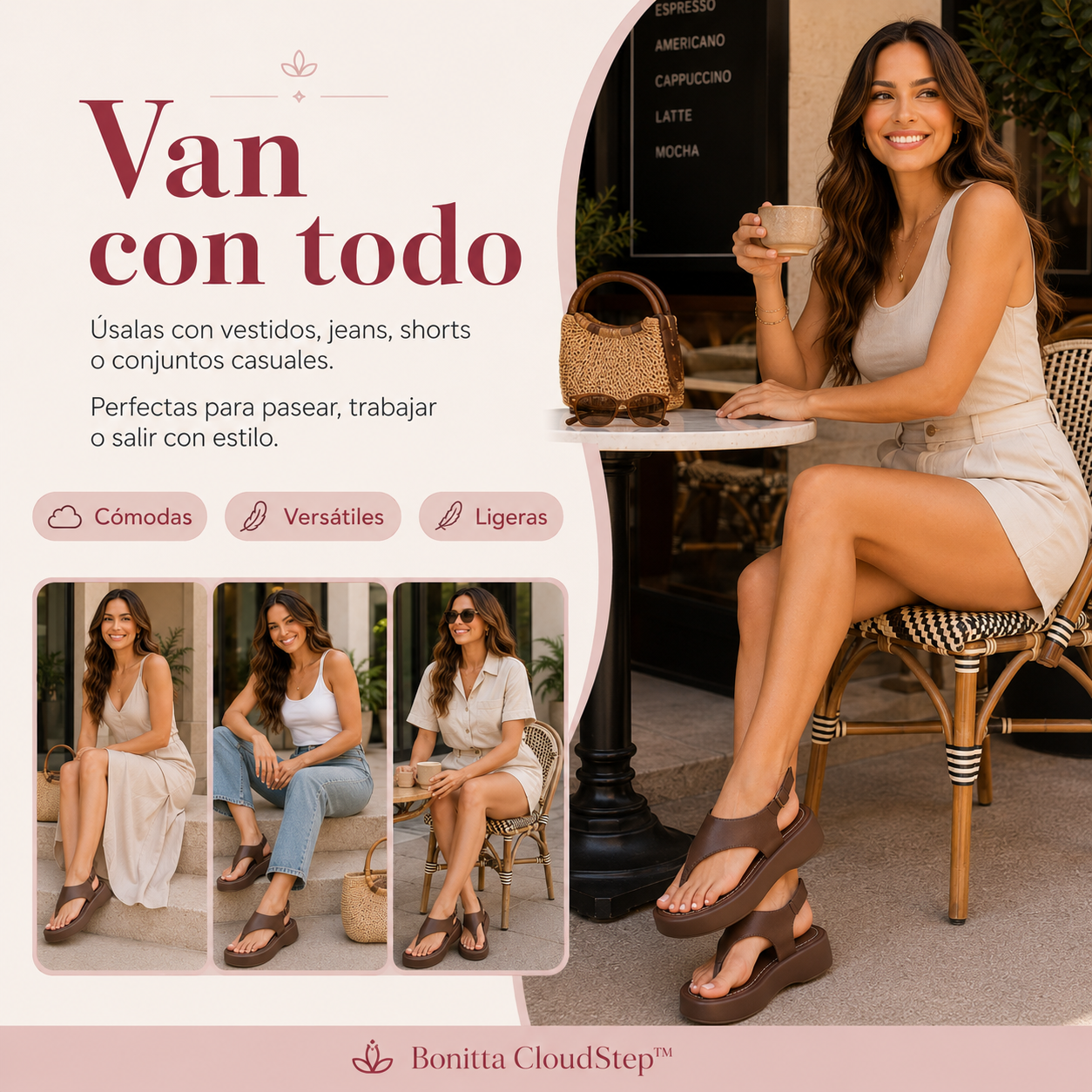 Bonitta CloudStep™ – Sandalias de Confort