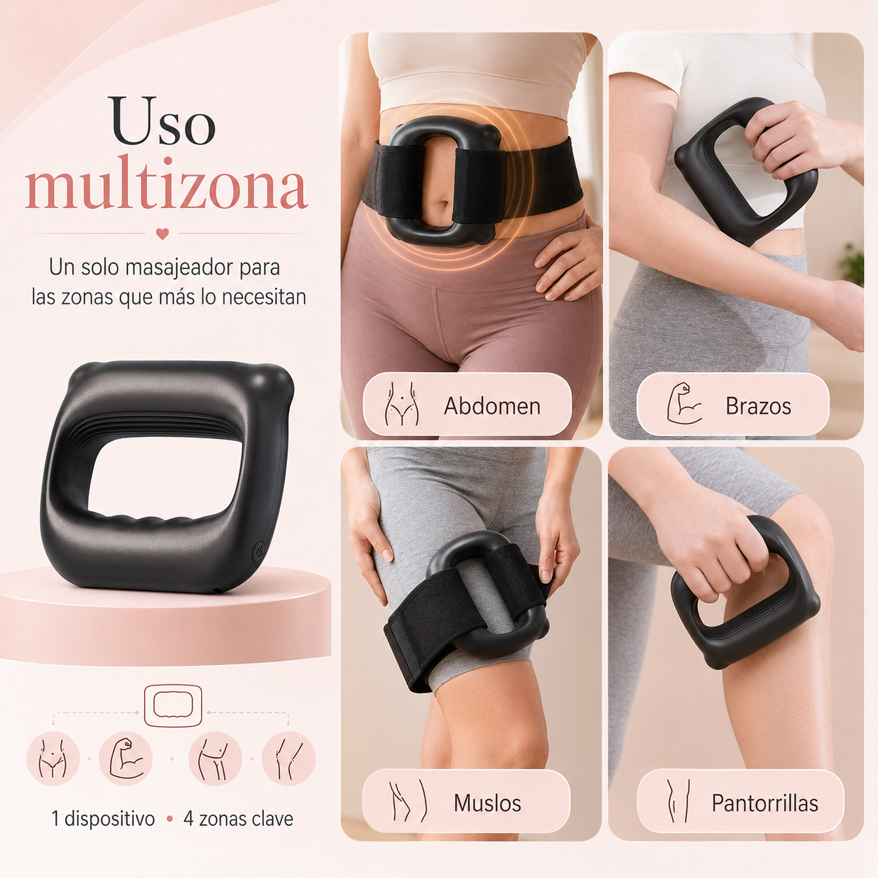 Masajeador Abdominal Portátil de 5 velocidades con correa ajustable