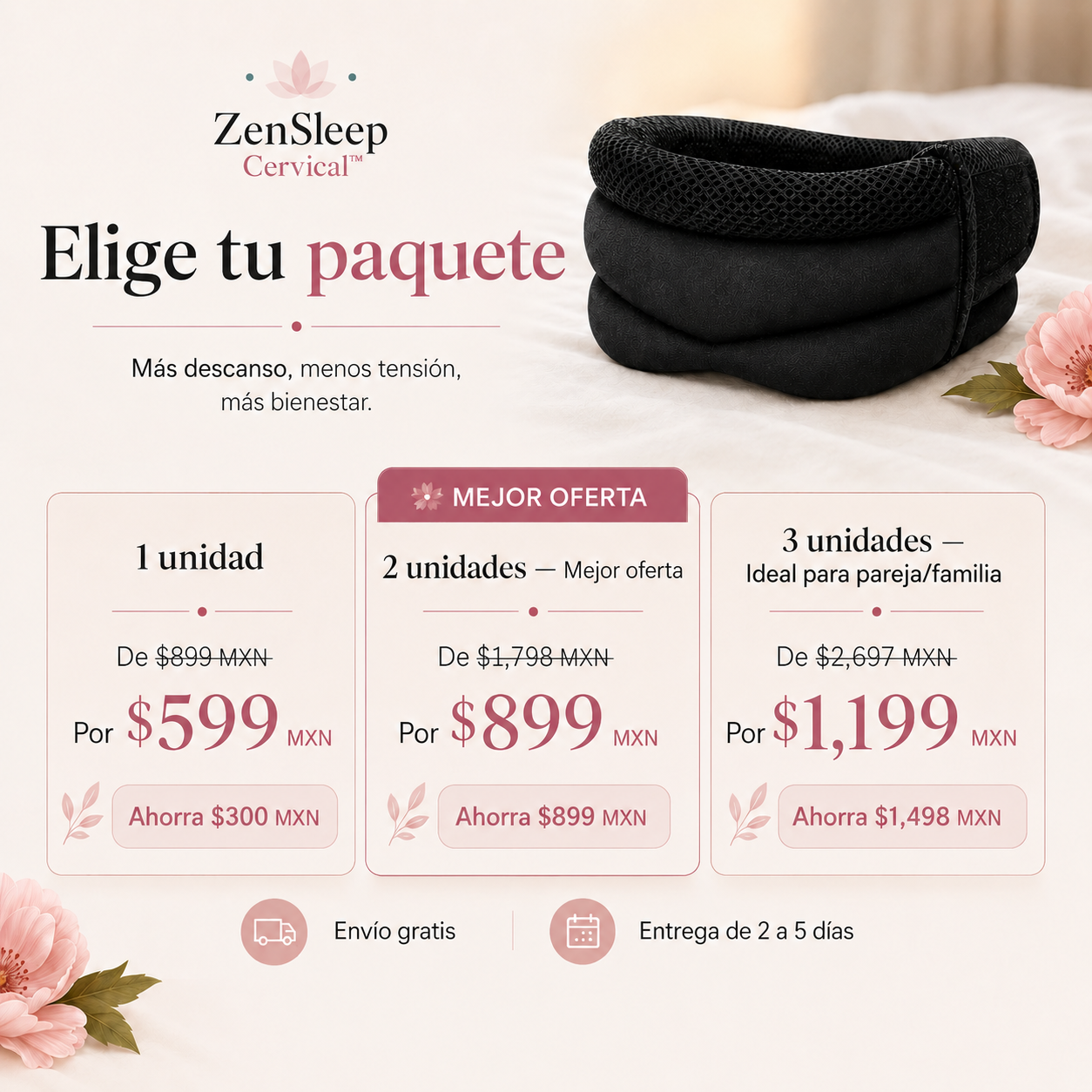 ZenSleep Cervical™ - Soporte Antirronquidos y Alivio Cervical