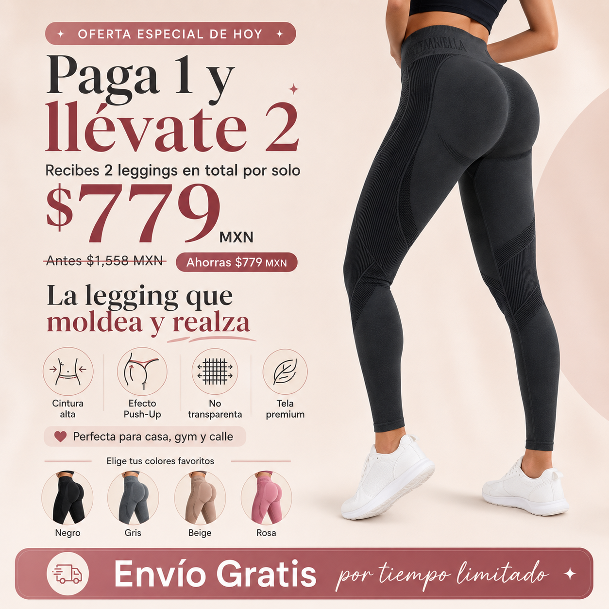 Legging Anticelulitis Fittabella 3D - SOLO HOY: PAGA 1 Y LLÉVATE 2