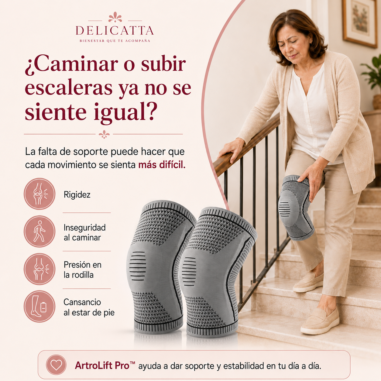 ArtroLift Pro™ Rodillera Ortopédica de Compresión - Solo Hoy: Compra 2 y Llévate 4