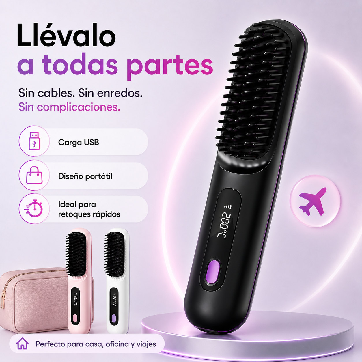 Cepillo Alisador Portátil - Beauty Max Pro