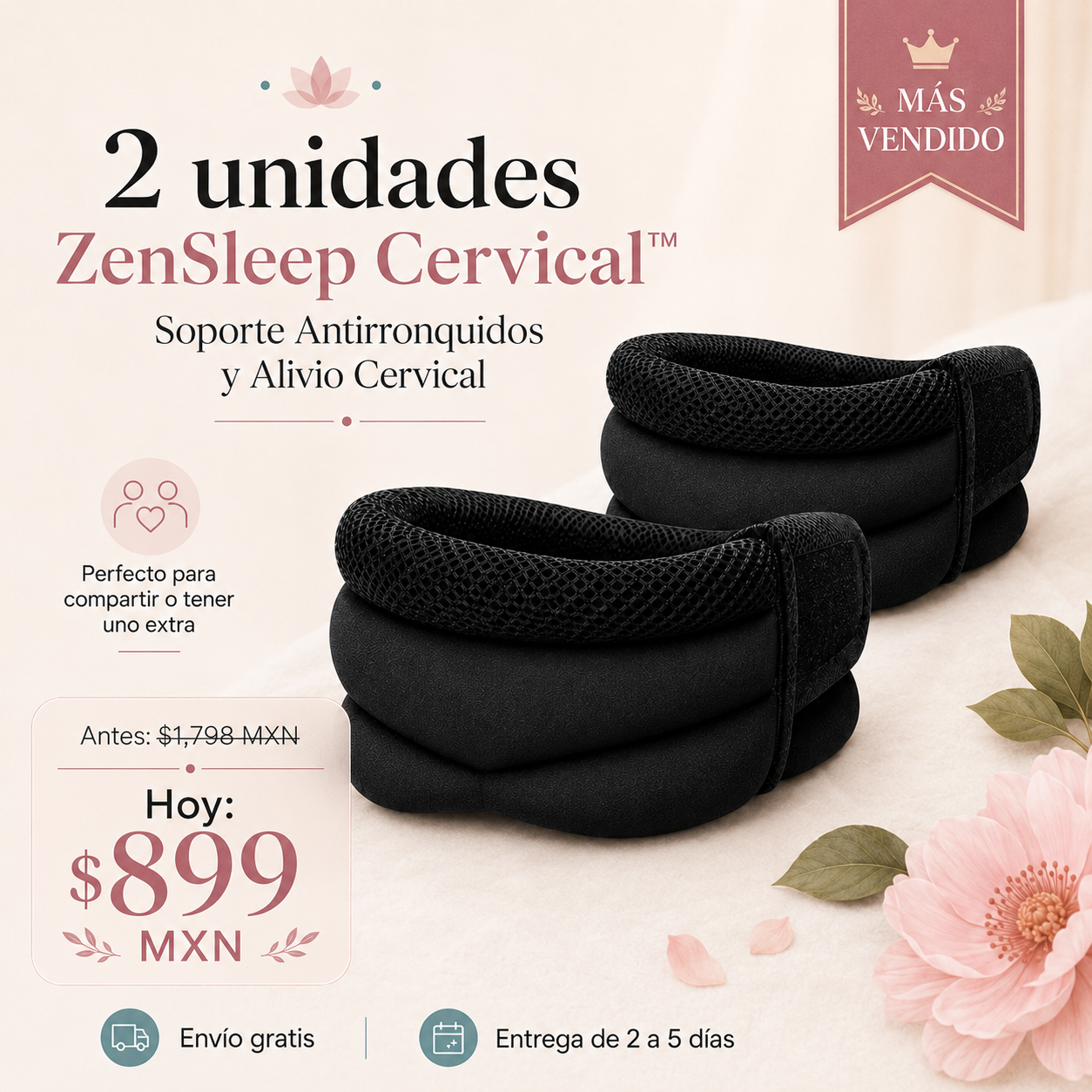 ZenSleep Cervical™ - Soporte Antirronquidos y Alivio Cervical
