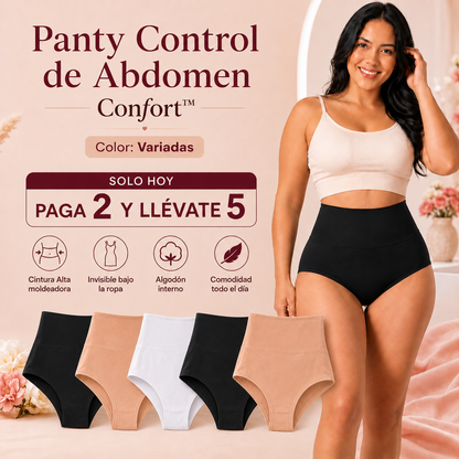Panty Control de Abdomen Confort™ - Solo Hoy Paga 2 y Llévate 5