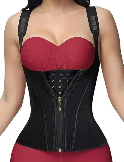 Entrenador de cintura para mujer, corsé, chaleco moldeador de cuerpo, recortador, camiseta sin mangas, faja deportiva con huesos de acero